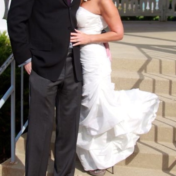 Custom Strapless Wedding Dress - white trumpet/flare floor length gown - Picture 2 of 7